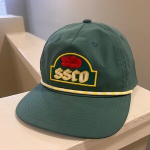 Green SSCO Hat with Yellow and Red Embroidery